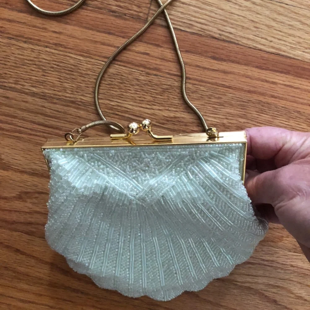 Valerie Stevens Lime Handmade Beaded Dress Purse - Picture 2 of 8